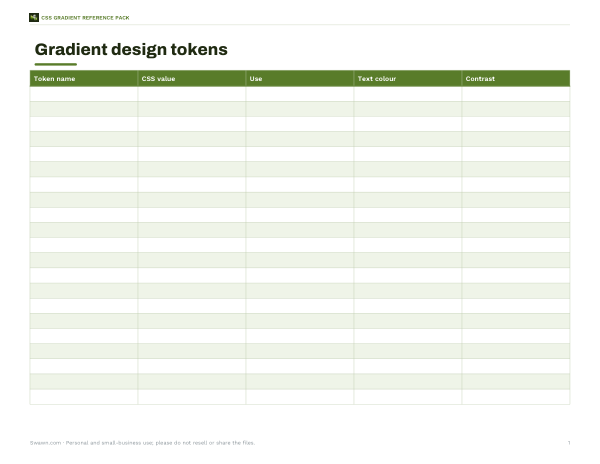 Preview of Gradient Design Token Template